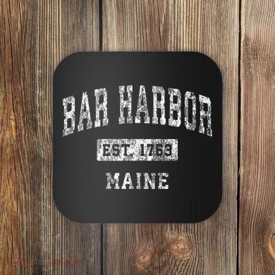 Bar Harbor Maine Me Vintage Established Coaster