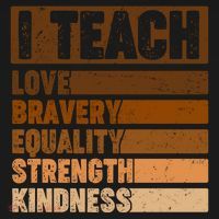 Black History Month I Teach Love Bravery Equality Strength Kindness Tote Bag thumb 4