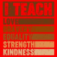 Black History Month I Teach Love Bravery Equality Strength Kindness Santa Hat thumb 1