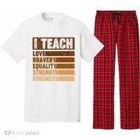 Black History Month I Teach Love Bravery Equality Strength Kindness Pajama Set thumb 0