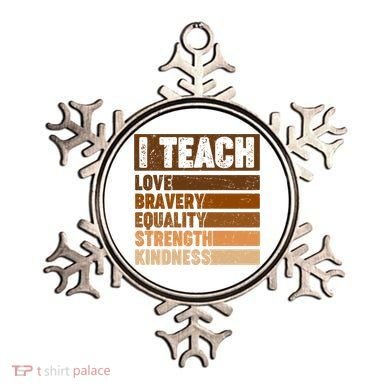 Black History Month I Teach Love Bravery Equality Strength Kindness Ornament