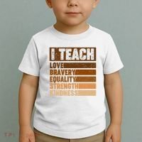 Black History Month I Teach Love Bravery Equality Strength Kindness Toddler T-Shirt thumb 2