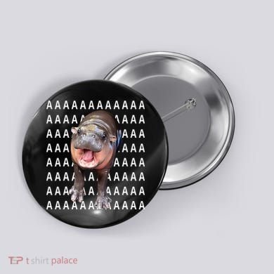 Baby Hippo Moo Deng Button