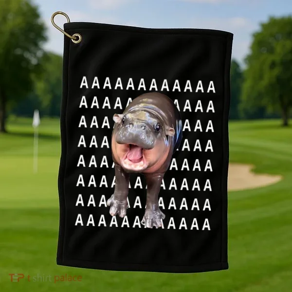 Baby Hippo Moo Deng Golf Towel