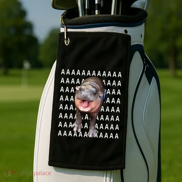Baby Hippo Moo Deng Golf Towel