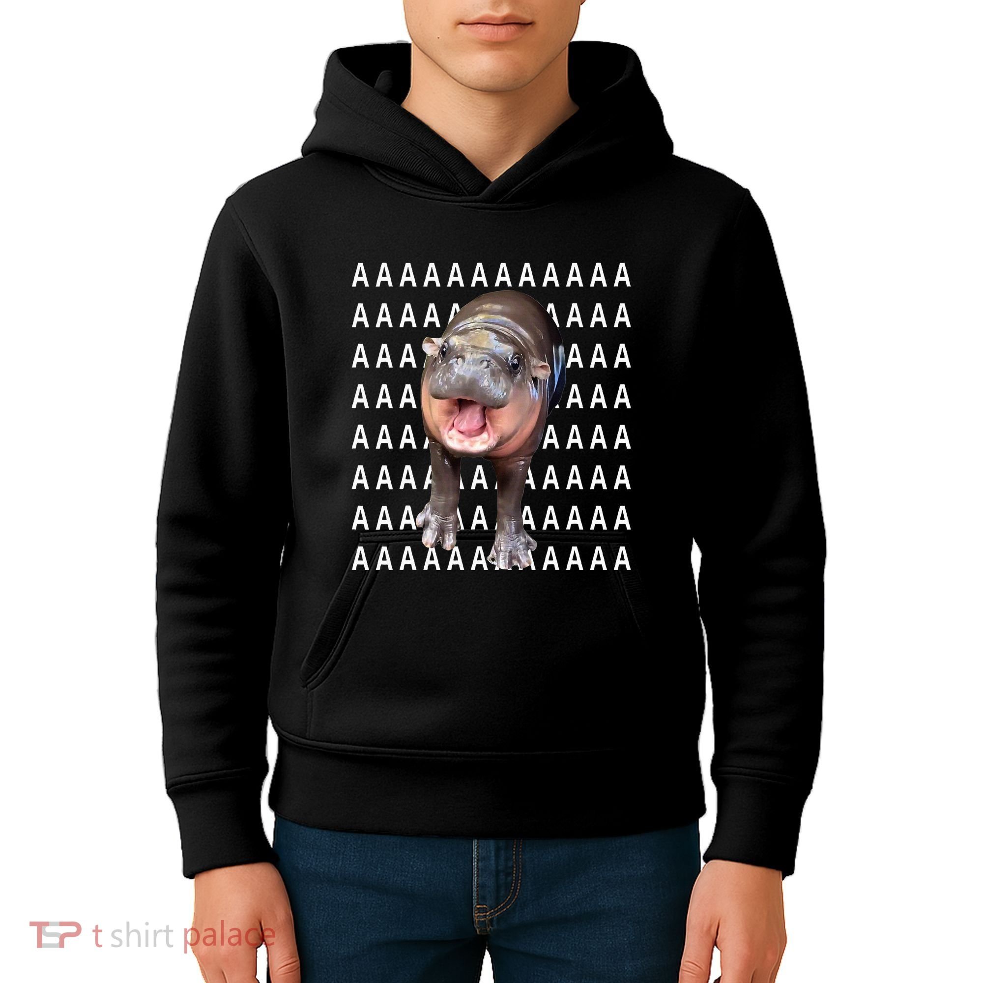 Baby Hippo Moo Deng Kids Hoodie
