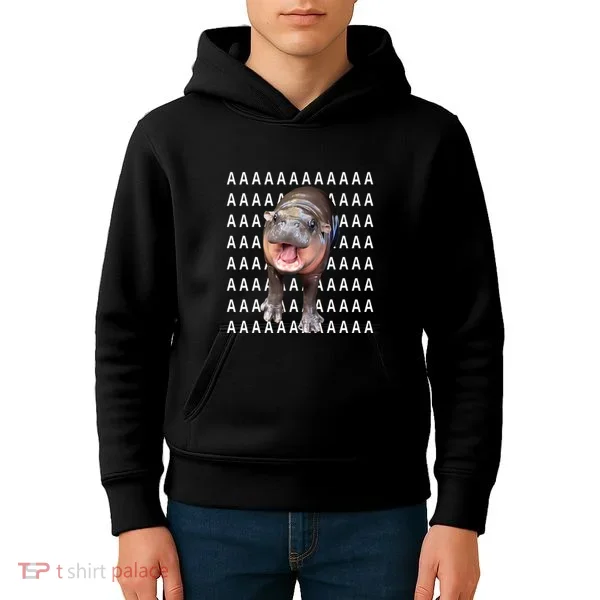 Baby Hippo Moo Deng Kids Hoodie