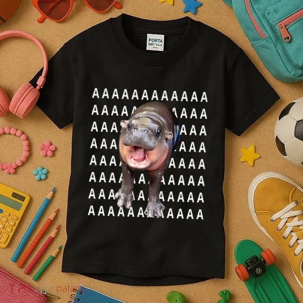 Baby Hippo Moo Deng Kids T-Shirt
