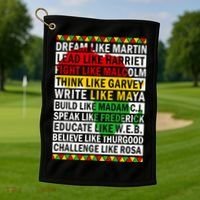 Black History Month Dream Like African Leader Golf Towel thumb 1