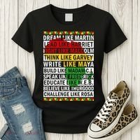 Black History Month Dream Like African Leader Women's T-Shirt thumb 3
