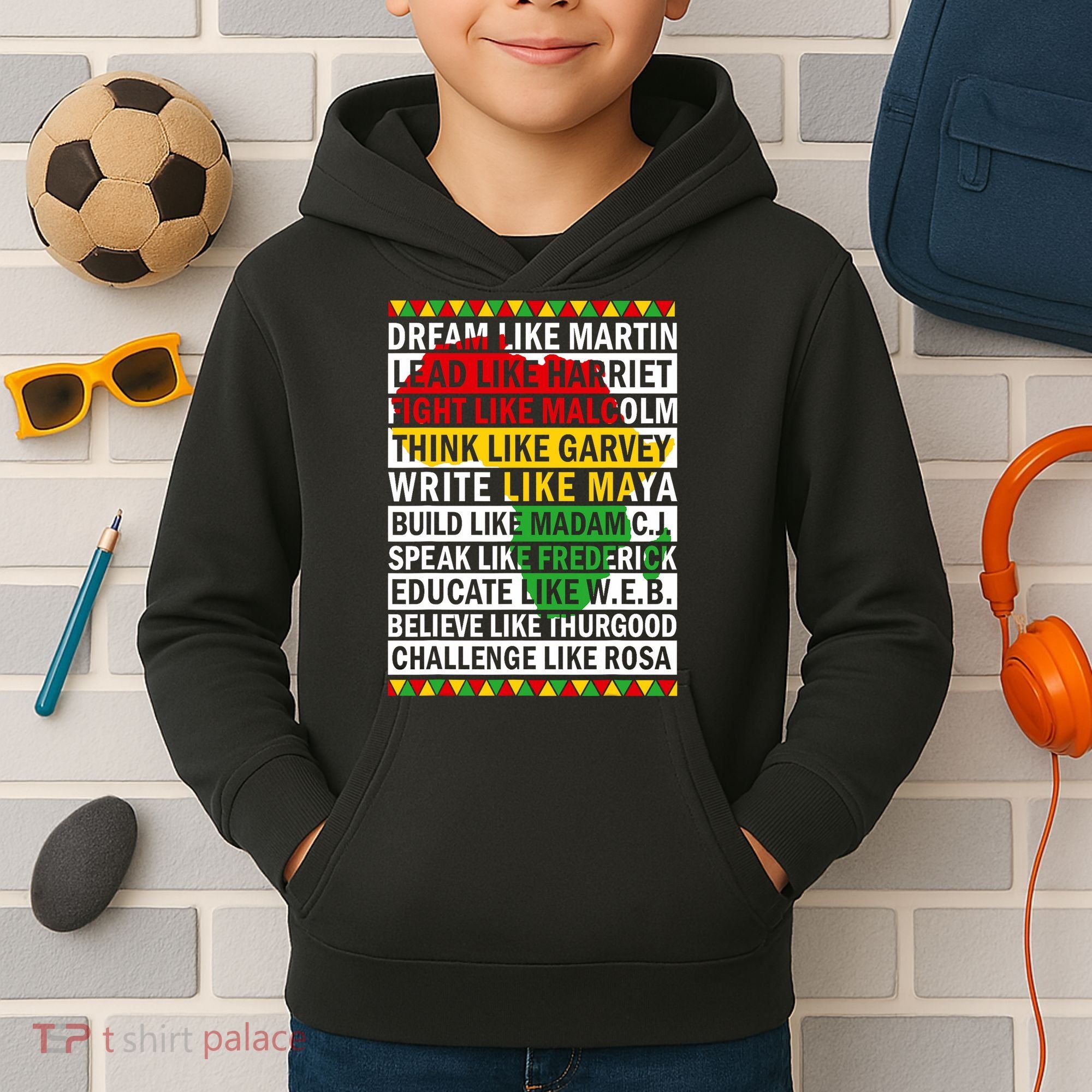 Black History Month Dream Like African Leader Kids Hoodie