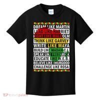 Black History Month Dream Like African Leader Kids T-Shirt thumb 0