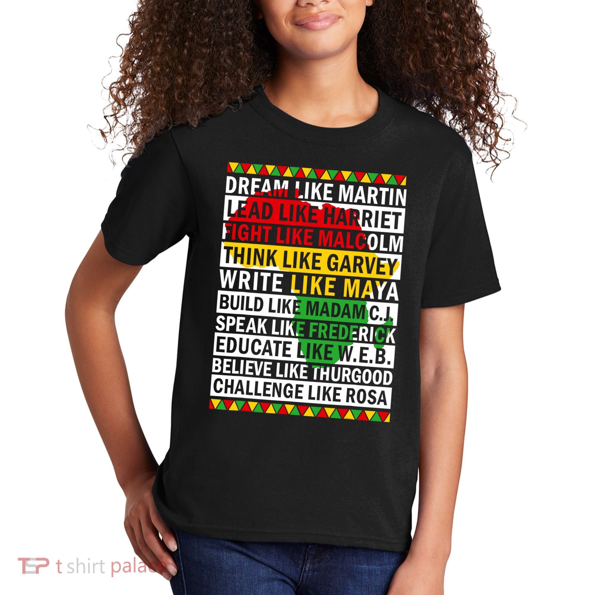 Black History Month Dream Like African Leader Kids T-Shirt