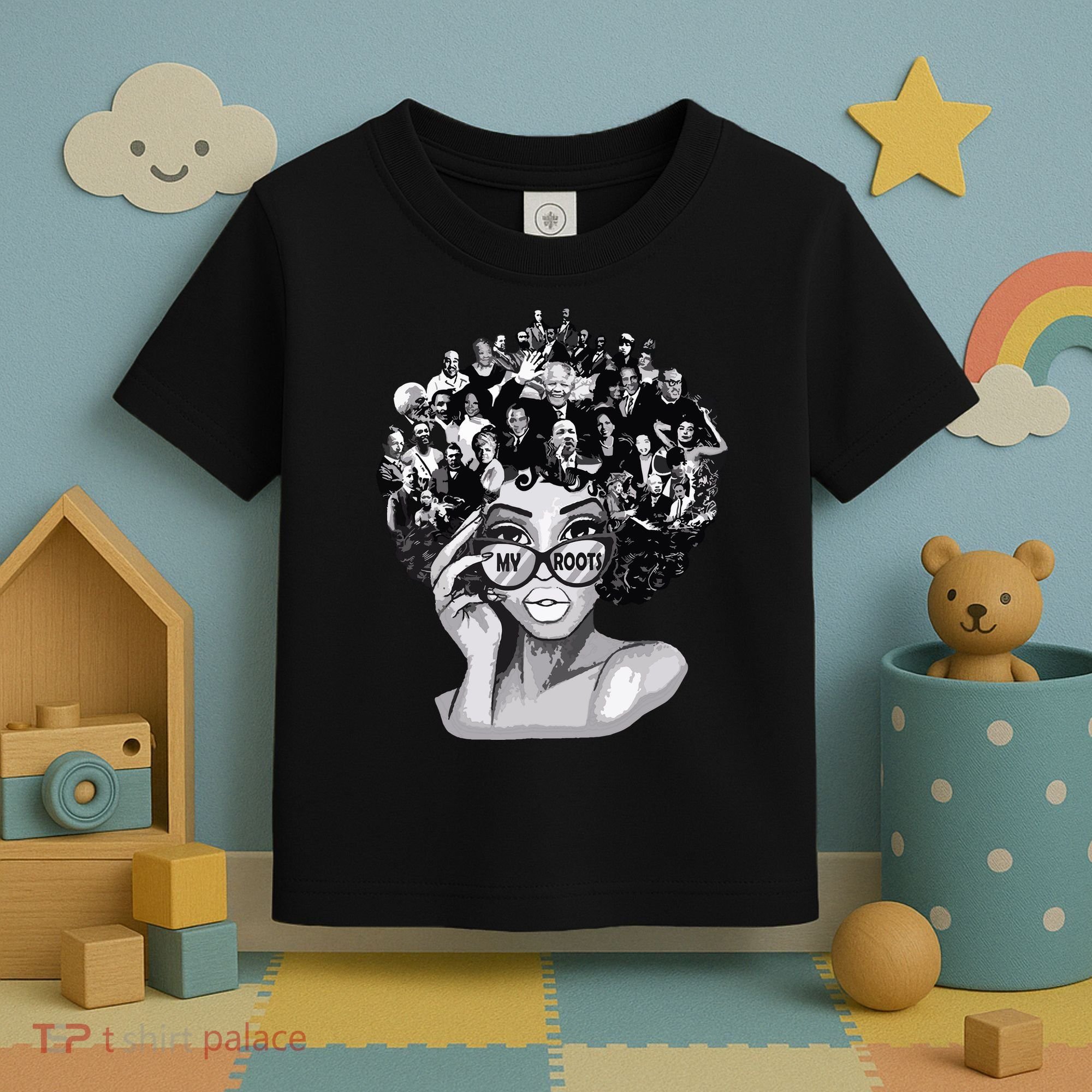 Black History Month Shirts I Love My Roots Back Powerful Blm Toddler T-Shirt