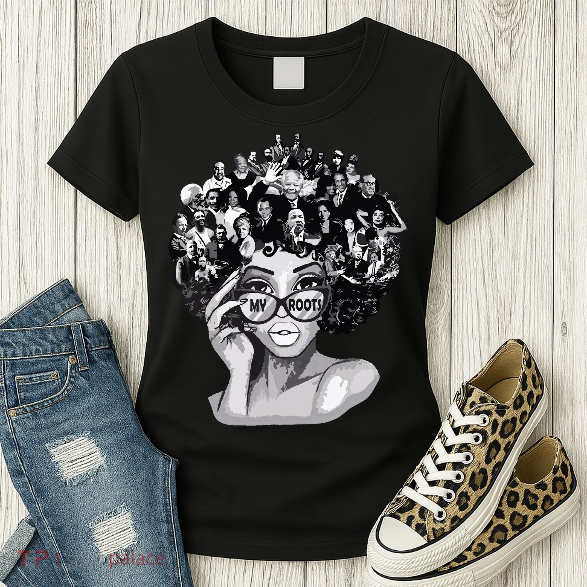 Black History Month Shirts I Love My Roots Back Powerful Blm Women's T-Shirt
