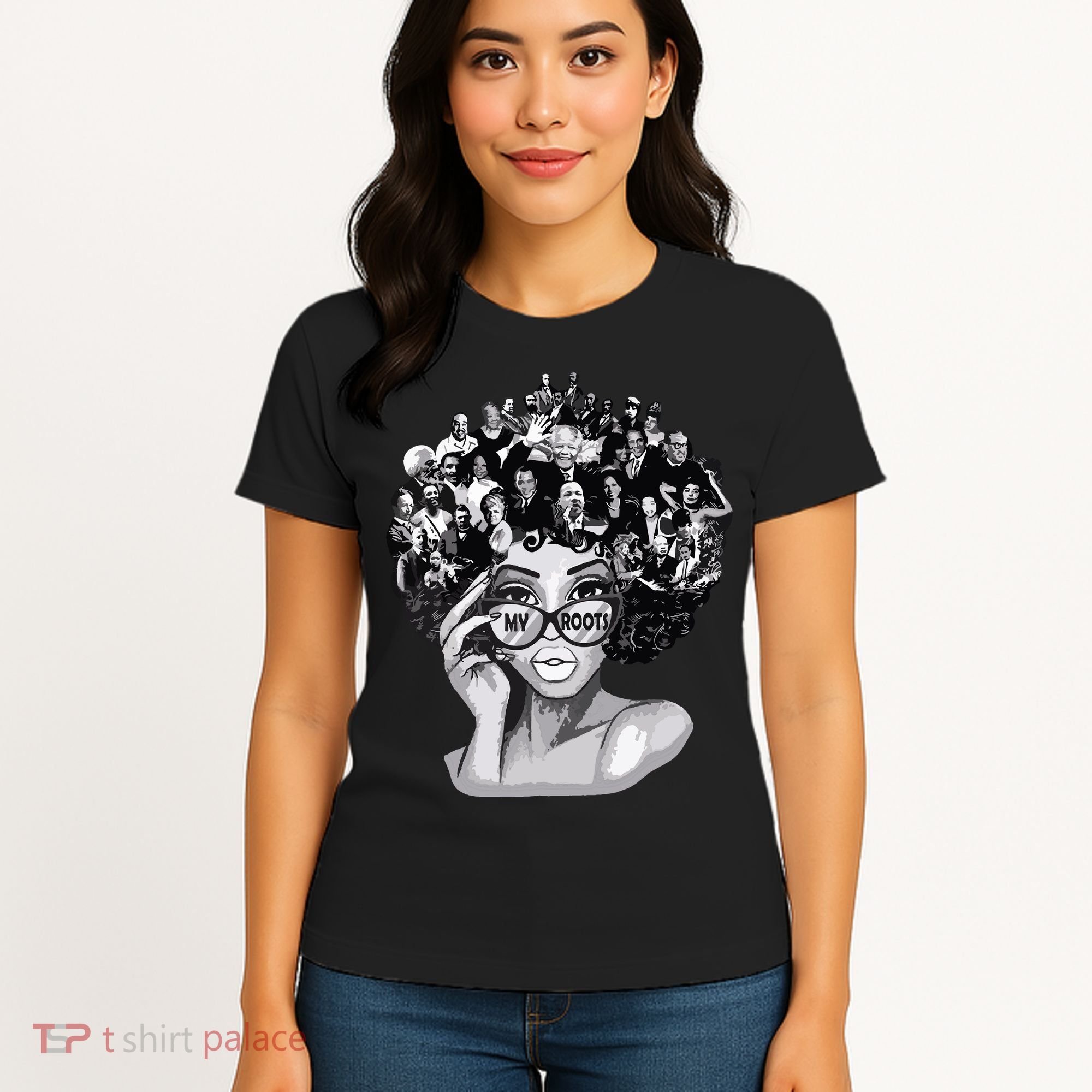 Black History Month Shirts I Love My Roots Back Powerful Blm Women's T-Shirt