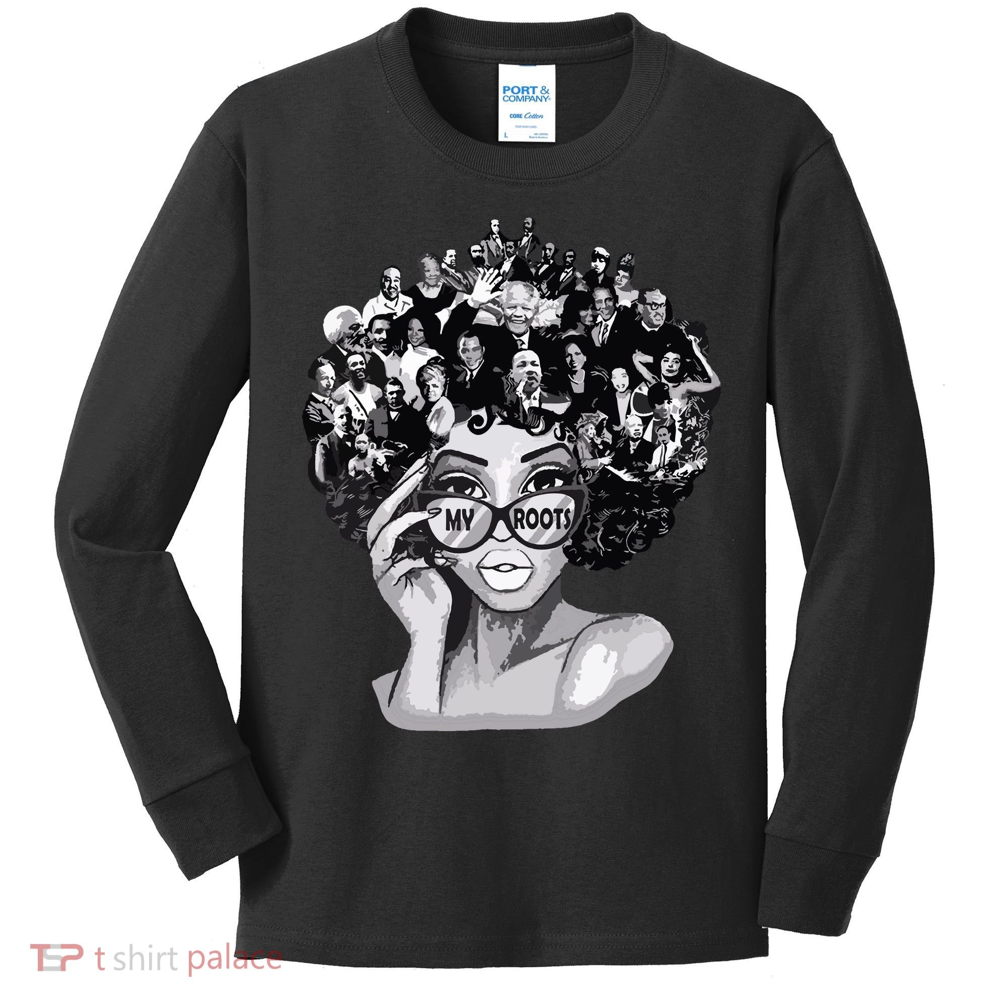 Black History Month Shirts I Love My Roots Back Powerful Blm Kids Long Sleeve Shirt