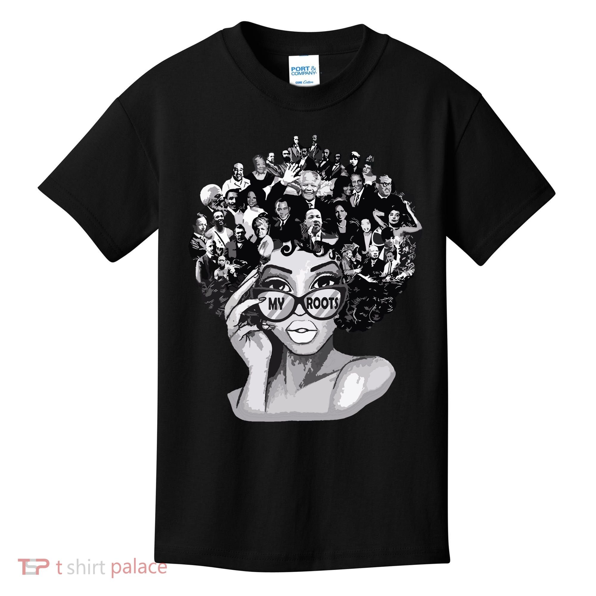 Black History Month Shirts I Love My Roots Back Powerful Blm Kids T-Shirt