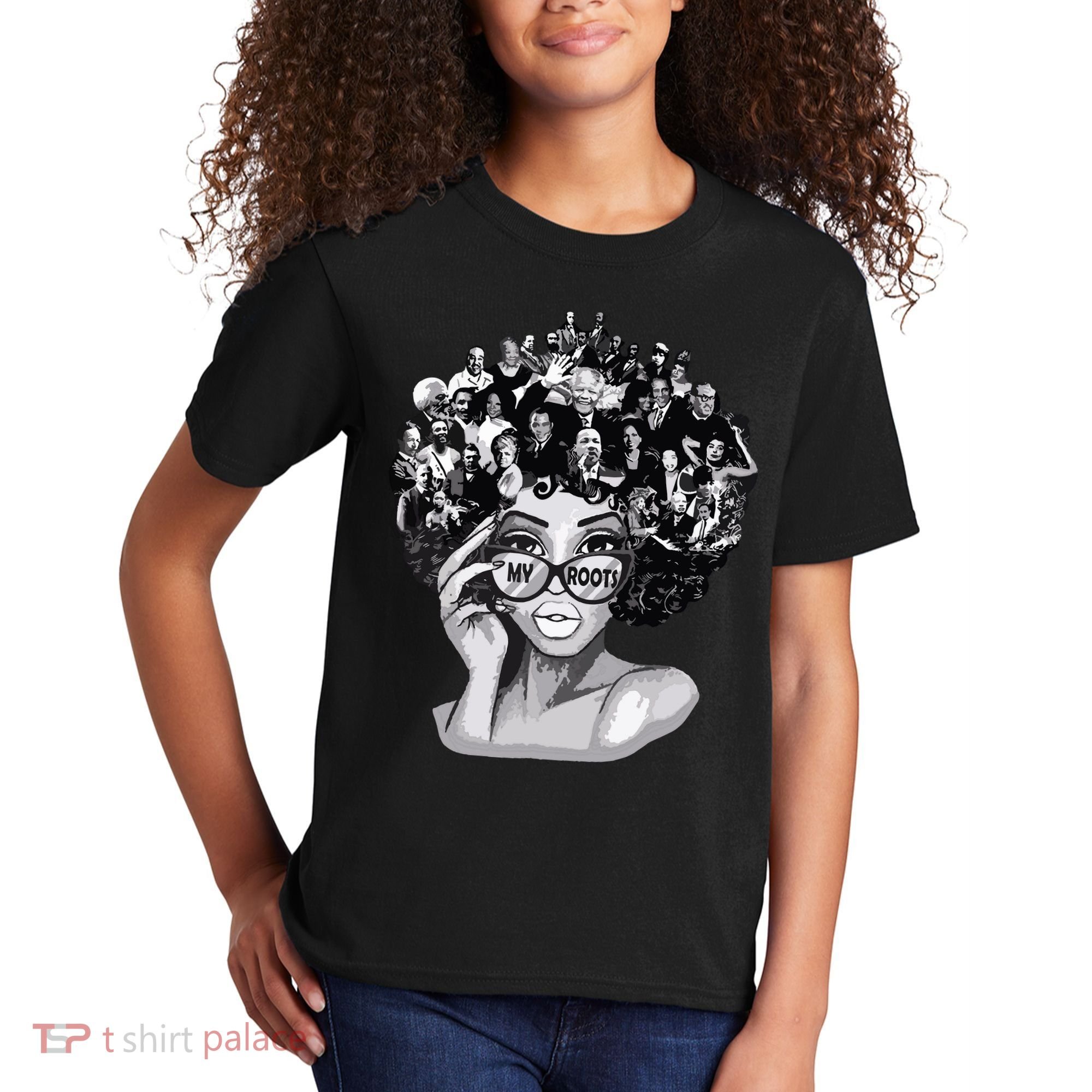 Black History Month Shirts I Love My Roots Back Powerful Blm Kids T-Shirt