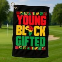 Black History Month Black Gifted Golf Towel thumb 1