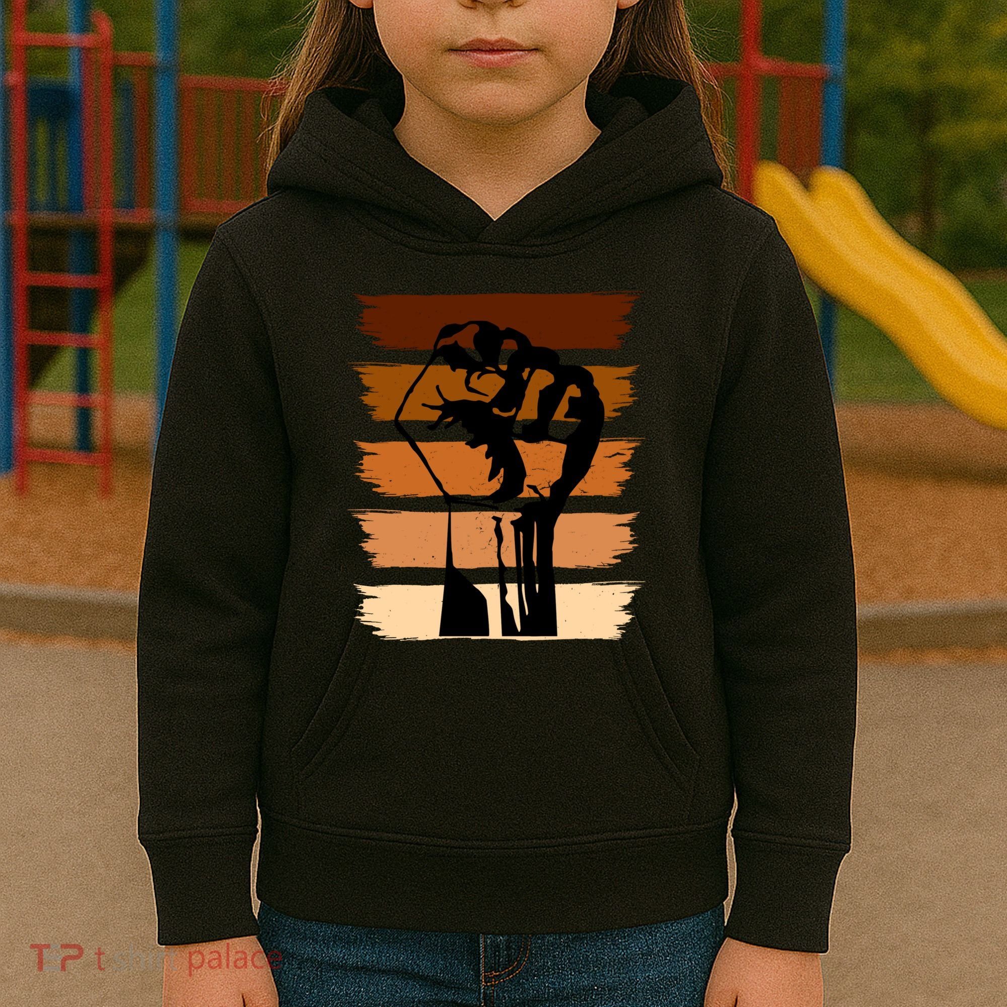 Black History Month Fist Kids Hoodie