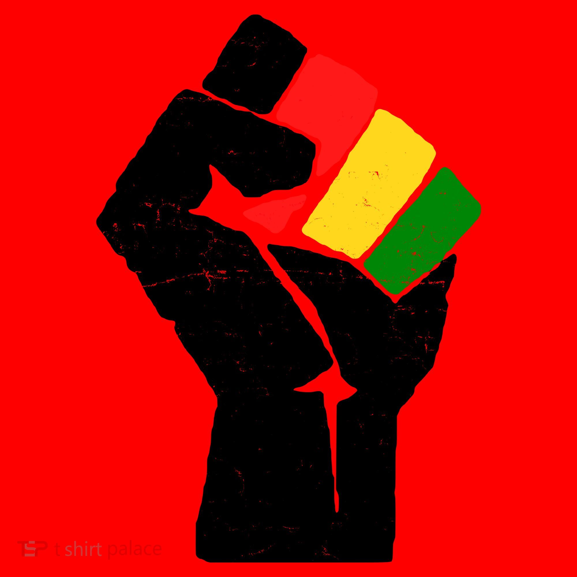 Black History Month Fist African Pride Santa Hat