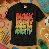 Black History Month Party Kids T-Shirt thumb 3