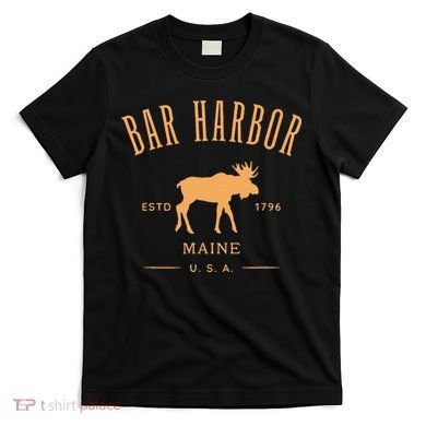 Bar Harbor Maine Usa With Moose Design Souvenir T-Shirt