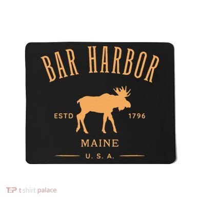 Bar Harbor Maine Usa With Moose Design Souvenir Mousepad