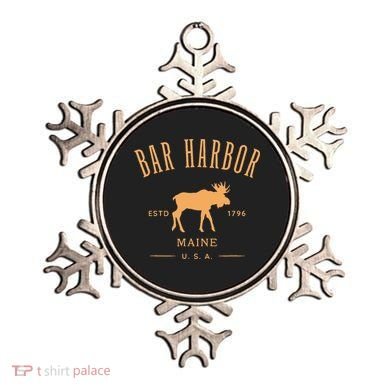Bar Harbor Maine Usa With Moose Design Souvenir Ornament