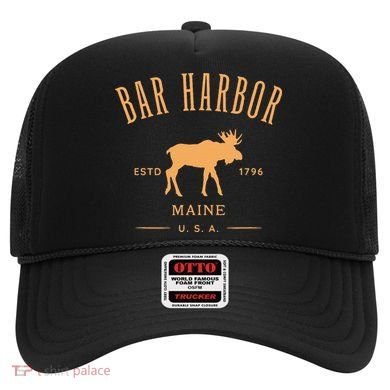 Bar Harbor Maine Usa With Moose Design Souvenir Hat