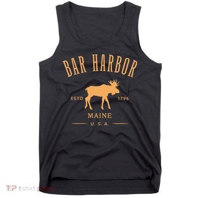 Bar Harbor Maine Usa With Moose Design Souvenir Tank Top