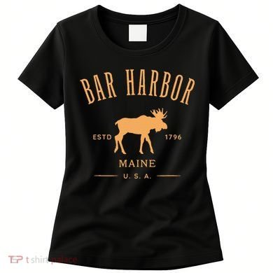 Bar Harbor Maine Usa With Moose Design Souvenir Women's T-Shirt