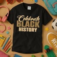 Black History Month Celebrate Black History Kids T-Shirt thumb 3