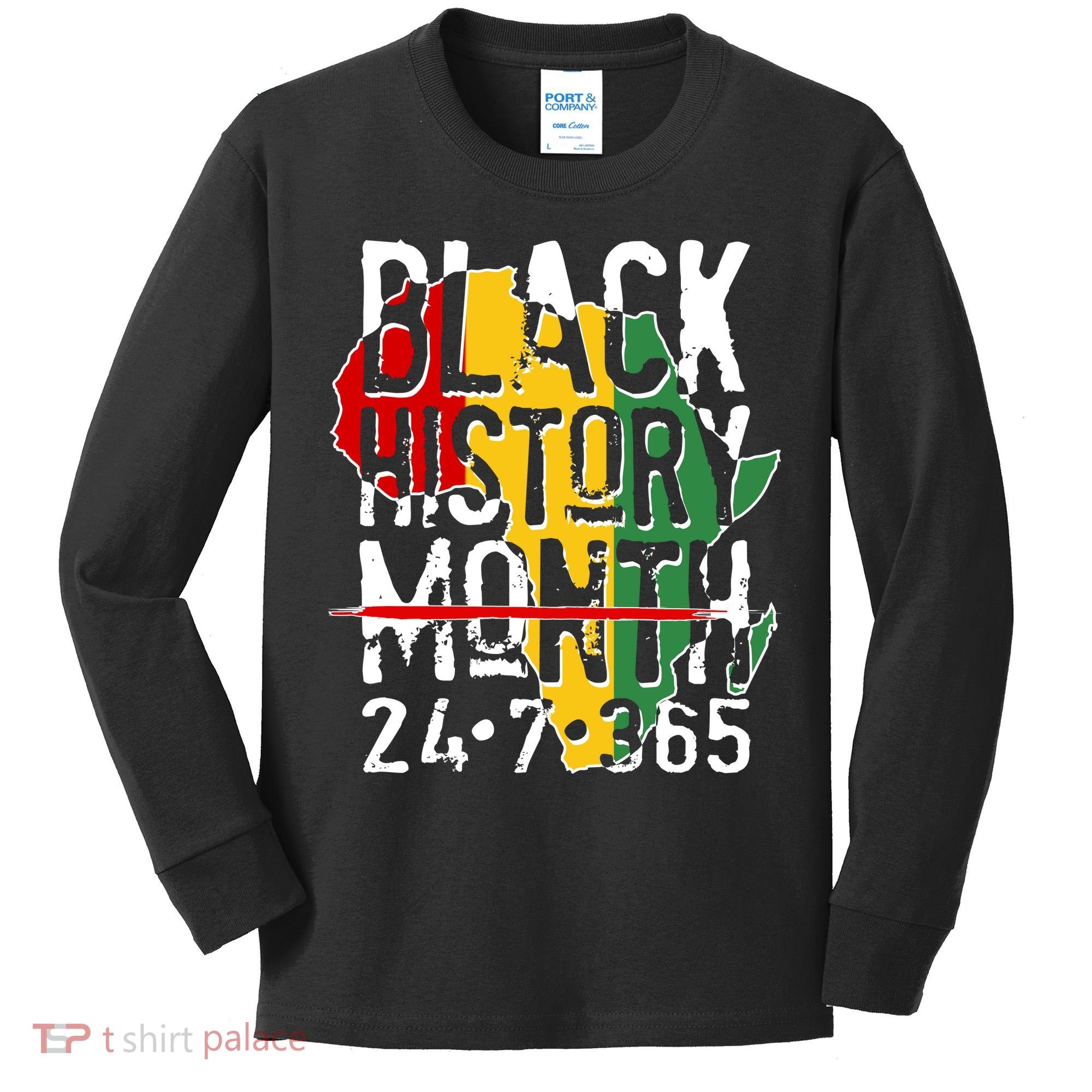 Black History Month 24 7 365 Kids Long Sleeve Shirt
