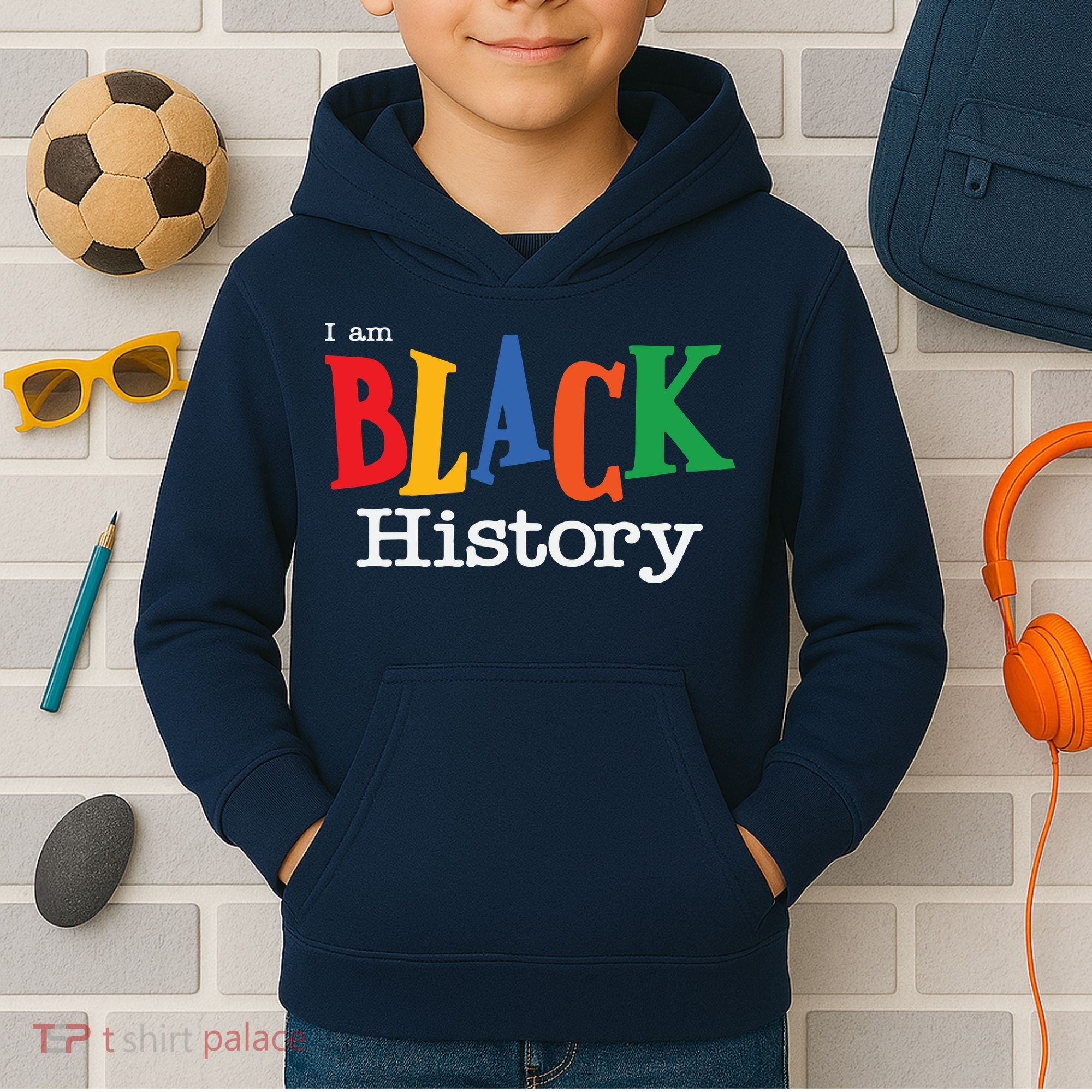 Black History Month I Am Black History Kids Hoodie