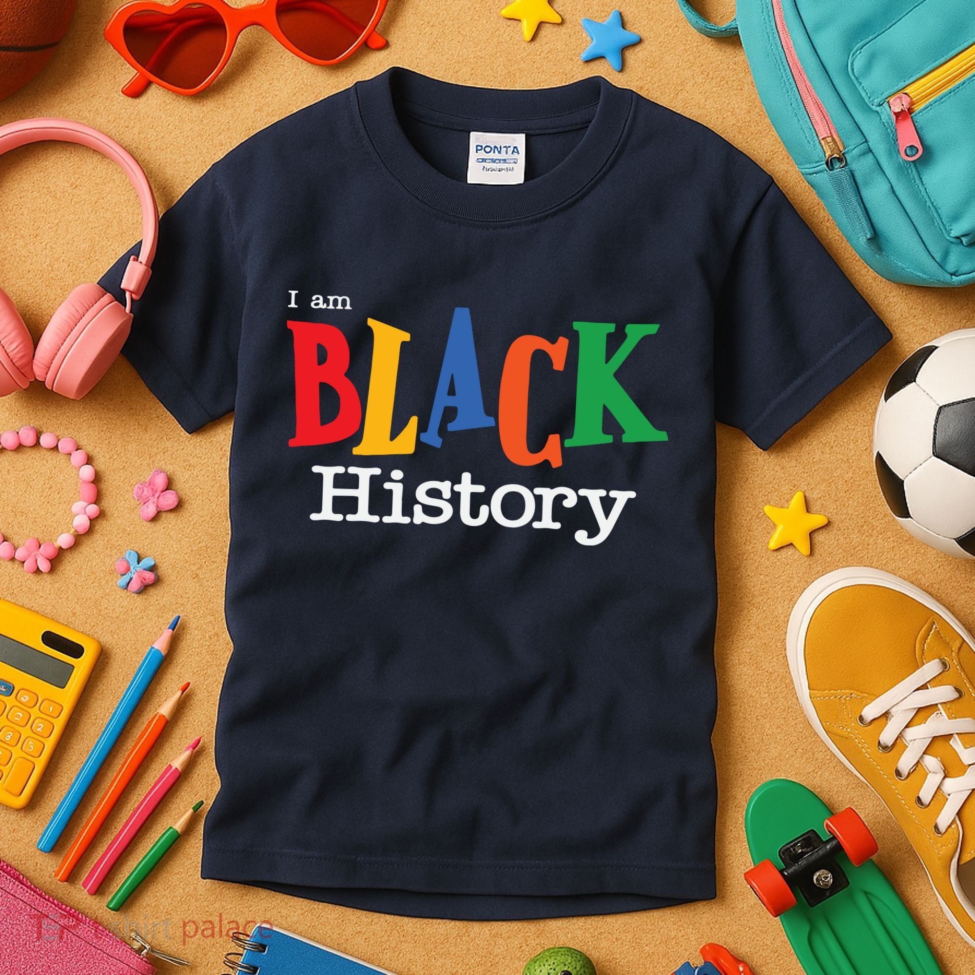 Black History Month I Am Black History Kids T-Shirt