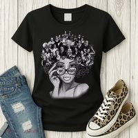 Black History Month Shirt I Love My Roots Back Powerful BLM Women's T-Shirt thumb 3