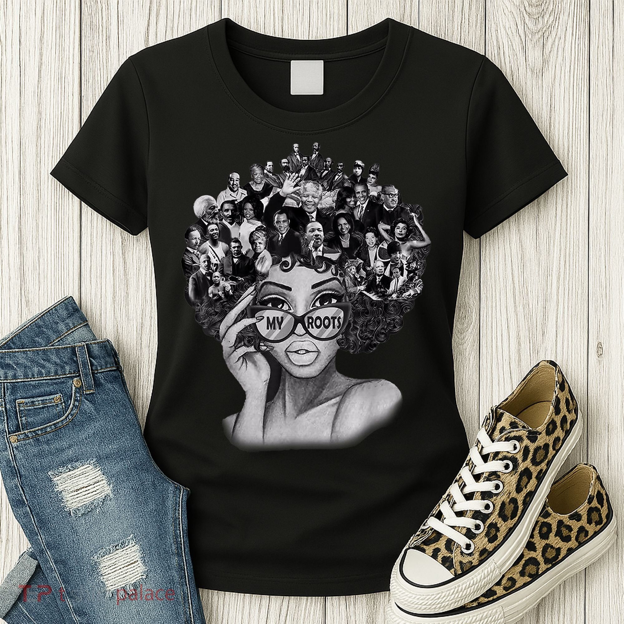 Black History Month Shirt I Love My Roots Back Powerful BLM Women's T-Shirt