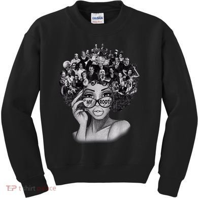 Black History Month Shirt I Love My Roots Back Powerful BLM Kids Sweatshirt
