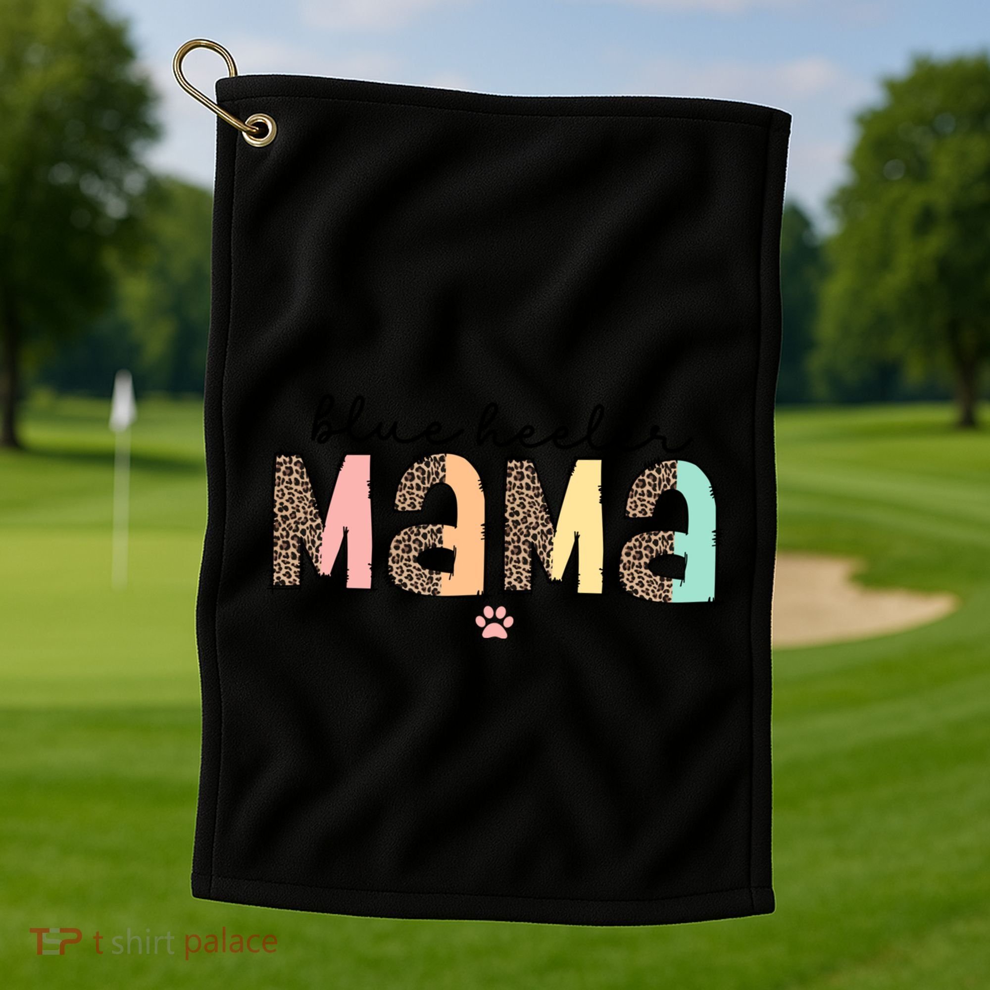 Blue Heeler Mama Mom Blue Australian Cattle Dog Gift Golf Towel