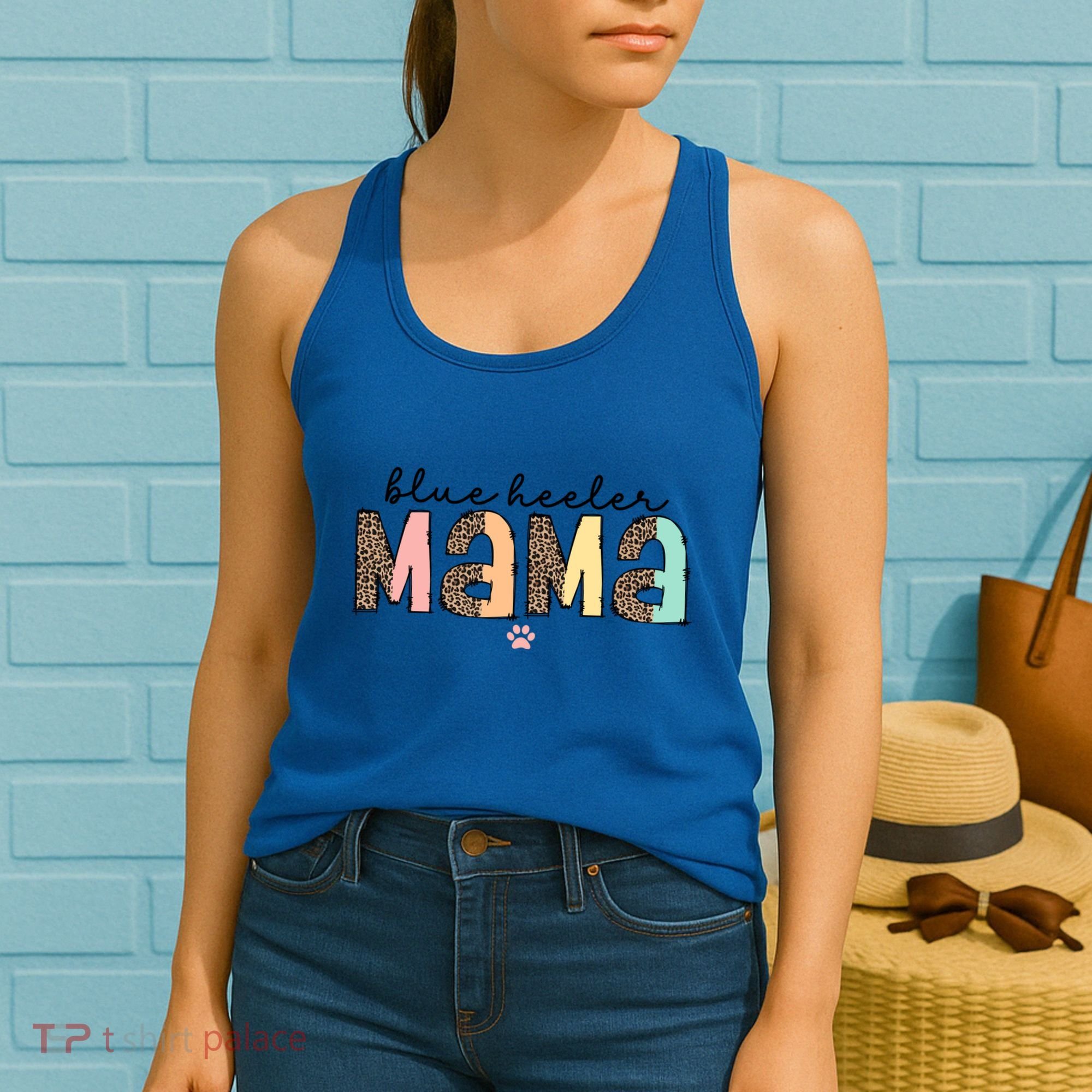 Blue Heeler Mama Mom Blue Australian Cattle Dog Gift Women's Tank Top