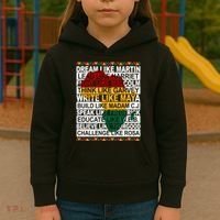 Black History Month Dream Like African Leader Kids Hoodie thumb 3