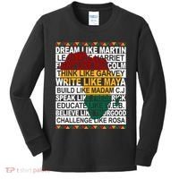 Black History Month Dream Like African Leader Kids Long Sleeve Shirt thumb 0