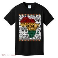 Black History Month Dream Like African Leader Kids T-Shirt thumb 0