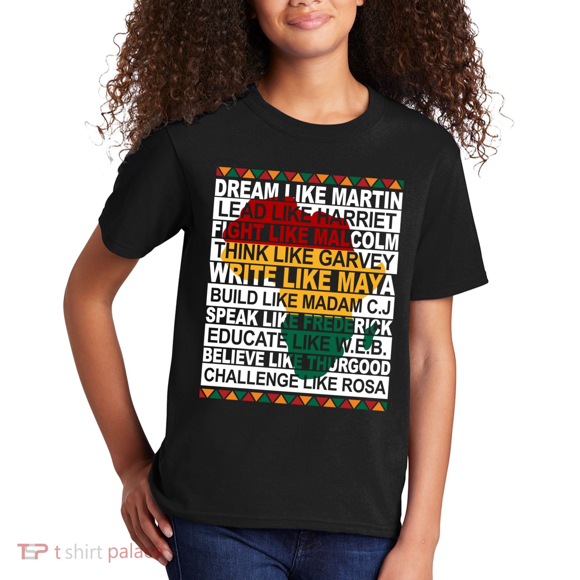 Black History Month Dream Like African Leader Kids T-Shirt
