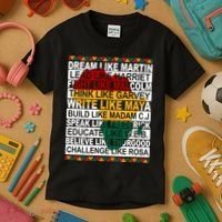 Black History Month Dream Like African Leader Kids T-Shirt thumb 3