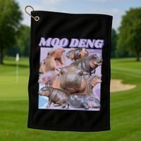 Baby Hippo Moo Deng Golf Towel thumb 1