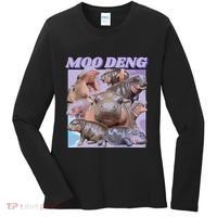 Baby Hippo Moo Deng Women's Long Sleeve Shirt thumb 0