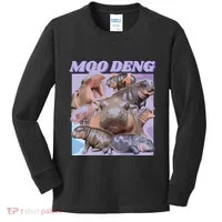 Baby Hippo Moo Deng Kids Long Sleeve Shirt thumb 0